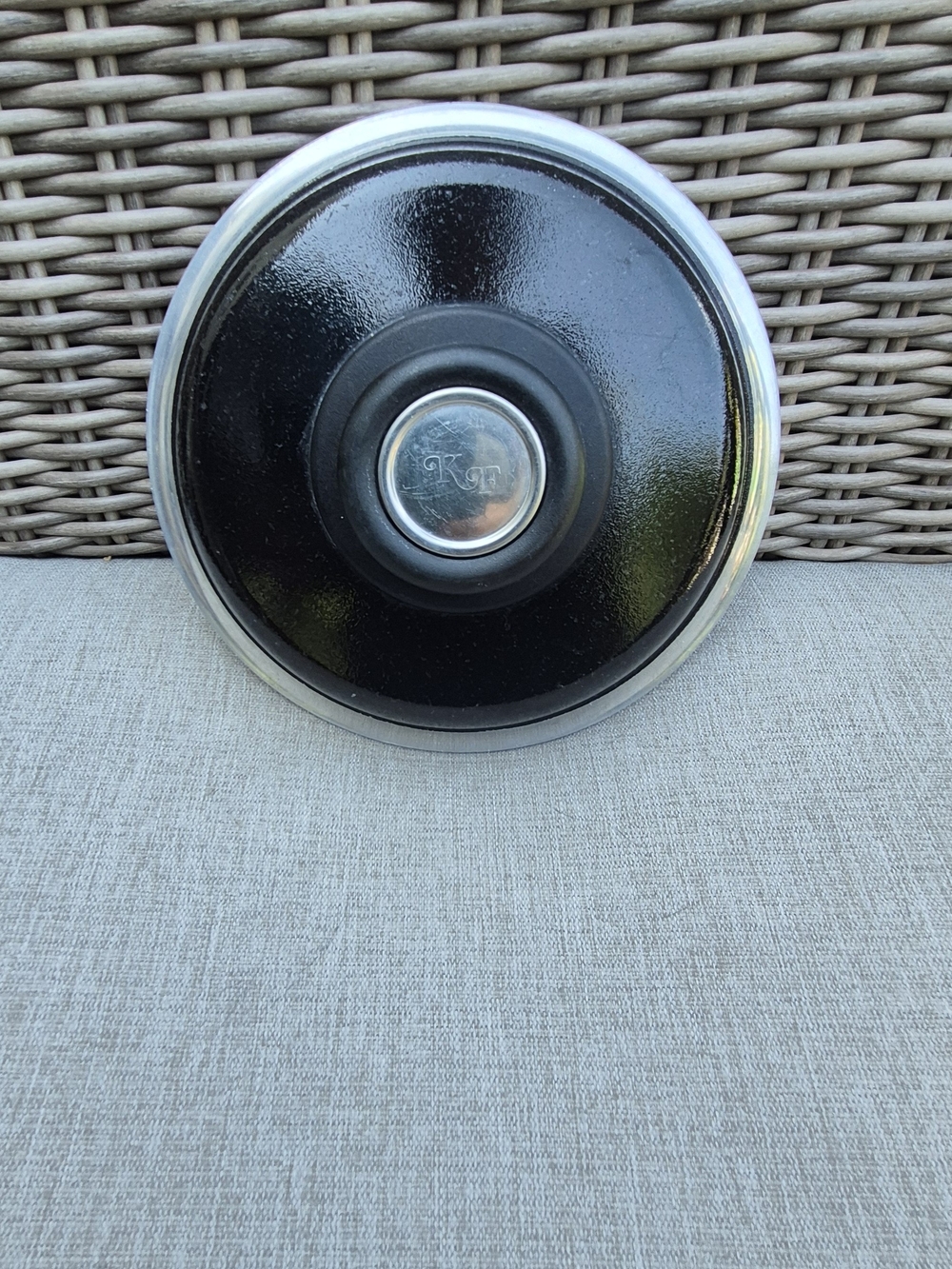 0KF Kitchen Fair Cast Aluminum Pot Replacement 7.5 Lid Vintage USA Black